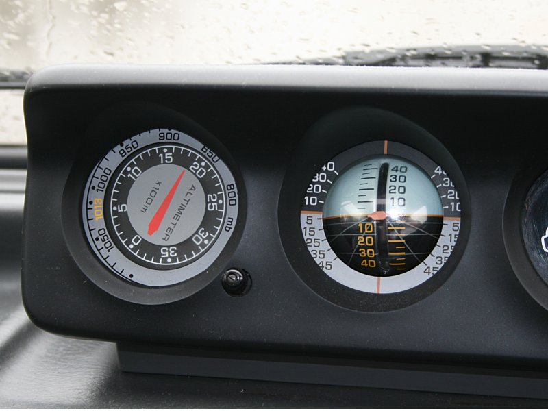 Altimeter at summit of Kootenay Pass.