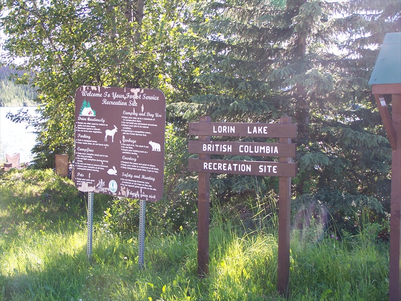 Rec. Site sign and area info