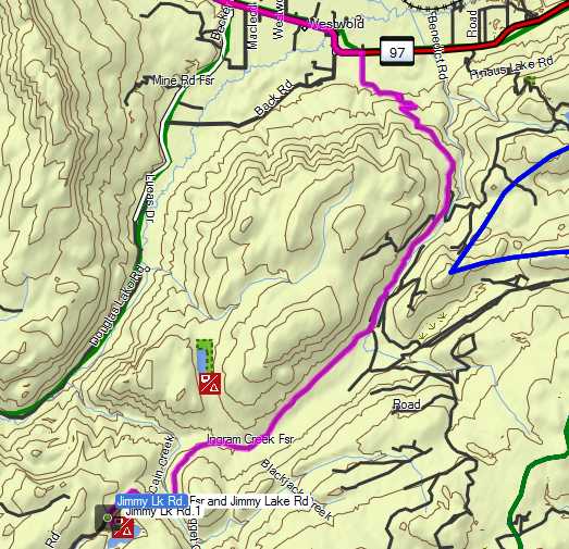 Route from Westwold