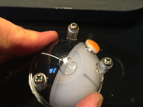 drilled very carefully into spot where the support once was