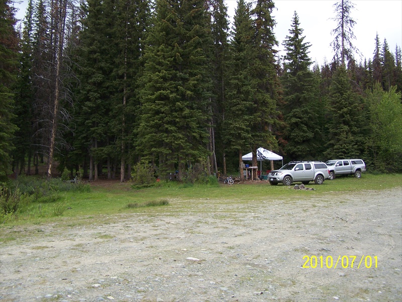 Rough camp area between lakes