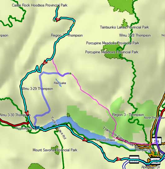 Route Out from Kamloops