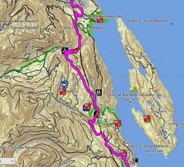 Expanded area of Rec Sites