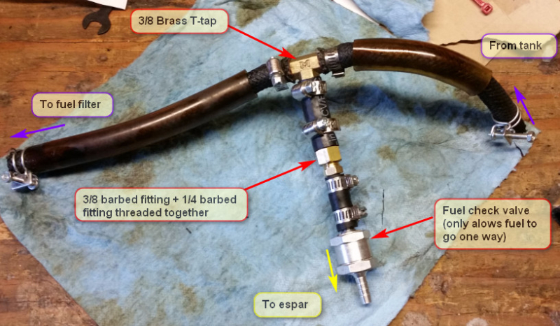 Fuel line from tank to fuel filter