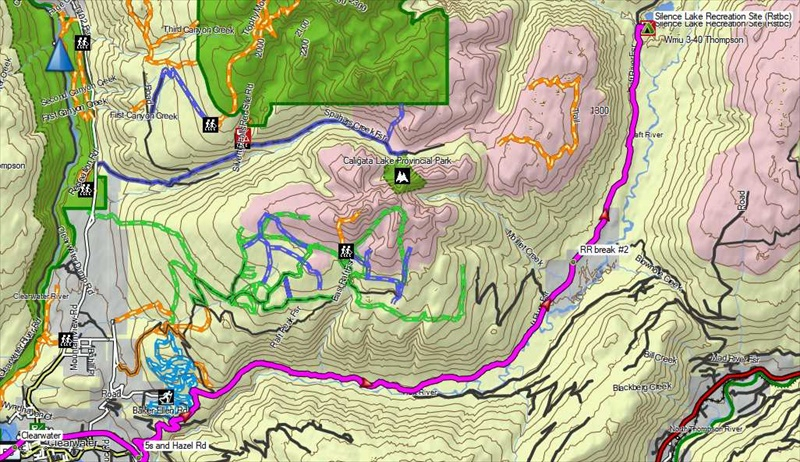 Route from Clearwater to Silence Lake