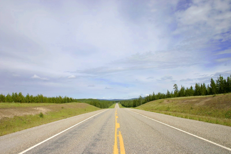 On Hwy 97 south of Watson Lake.