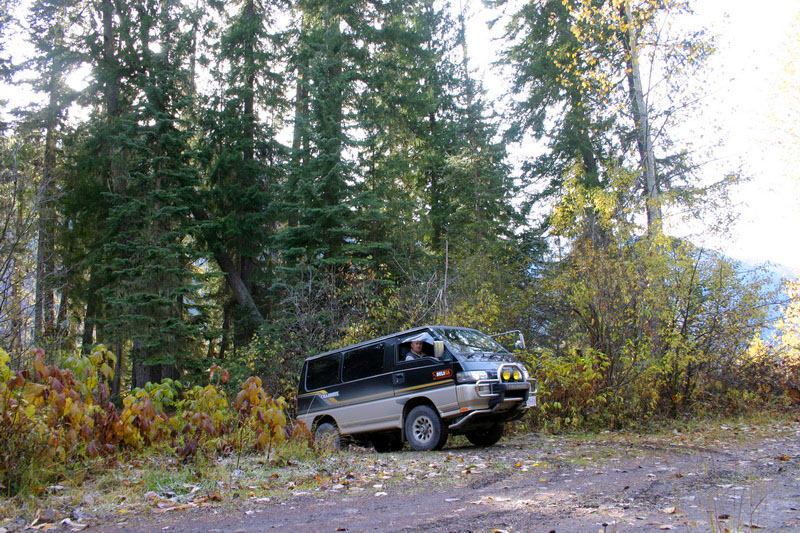 Profister leaving the campsite.