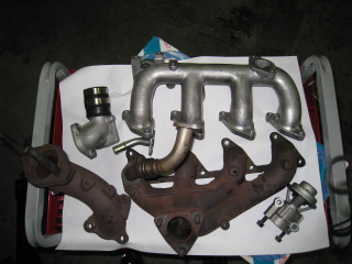 Instake and Exhaust manifold &amp; components after cleaning.