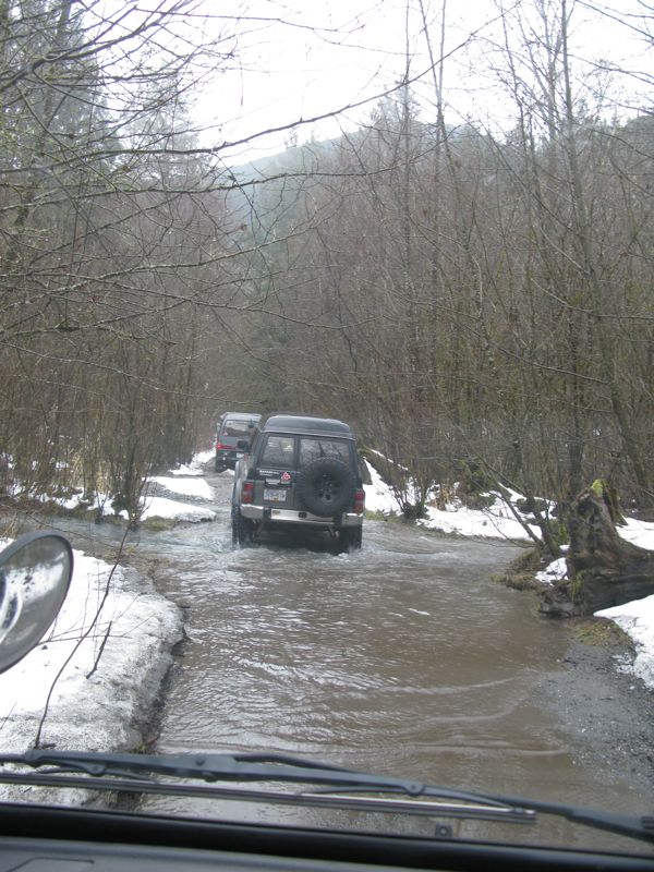 Driving along creek beads