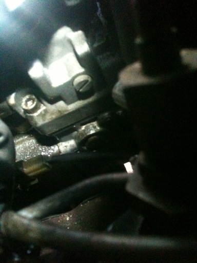 The allen key on the left is holding the top of the pump to the bottom of the pump. This is where the gasket seems to be leaking.