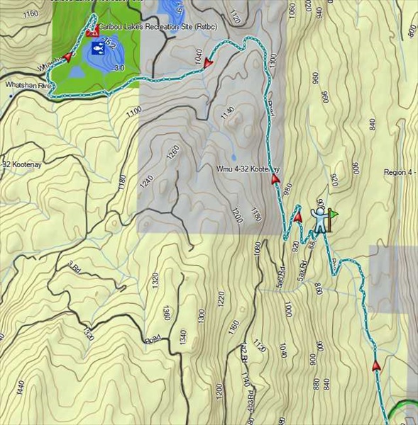 Route from Mosquito FSR