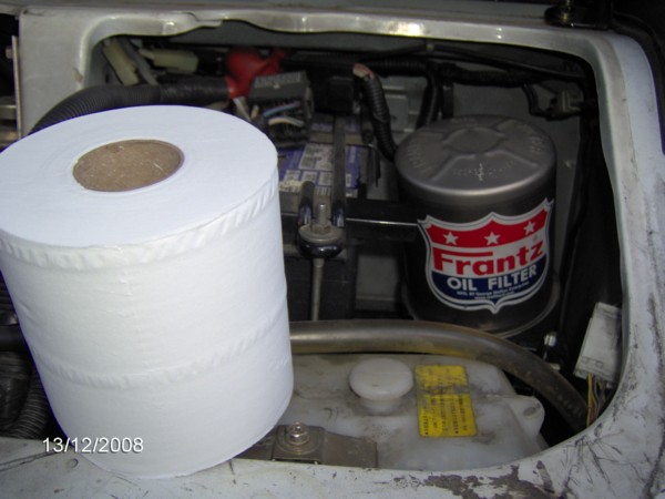 Here is a pic showing where I mounted the filter itself.  I only have the single battery so I changed the orientation and mounted the filter beside it.  There's a new &quot;filter&quot; sitting there too.  So far it seems to be removing the &quot;crap&quot; out of the oil.  Have changed the filter a couple of times since installation.