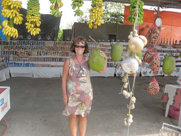 Yaca fruit.  Sweet pineapple-like chunks inside.
