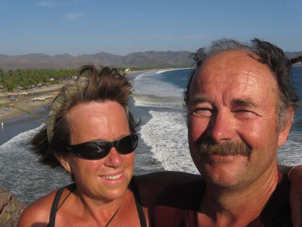 windy headland, view of beach &amp; us