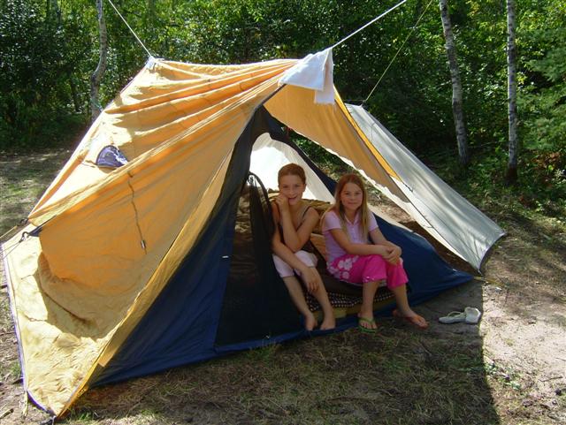 Our dome tent without poles